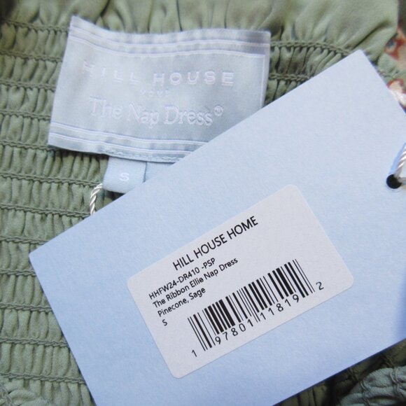 NWT Hill House Ribbon Ellie Nap in Pinecone Sage Chiffon Smocked Midi Dress S - Picture 5 of 6